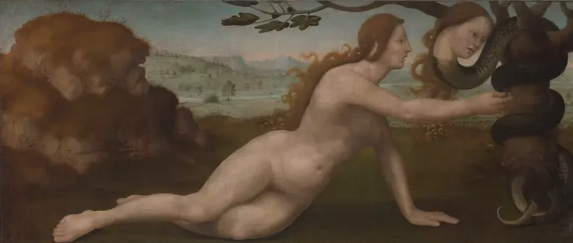 Eve – Giuliano Bugiardini (early 16th century). Public domain, via Wikimedia Commons