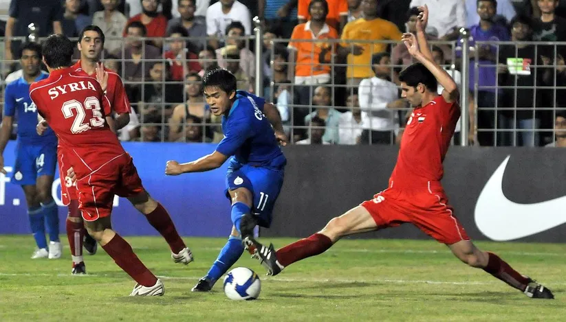 Chhetri scored against Syria in the Nehru Cup