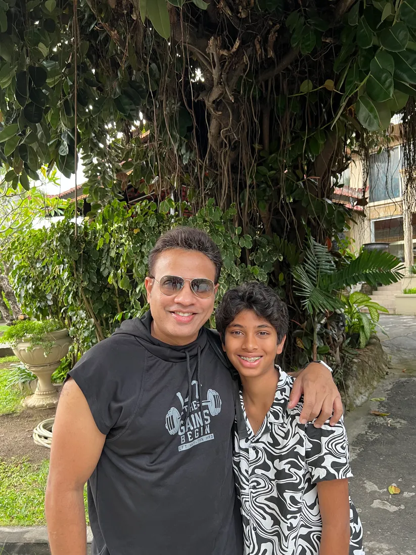 Surya with his father