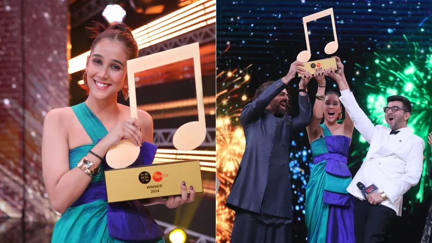 Shradha Mishra lifts the trophy as the winner of Sa Re Ga Ma Pa!