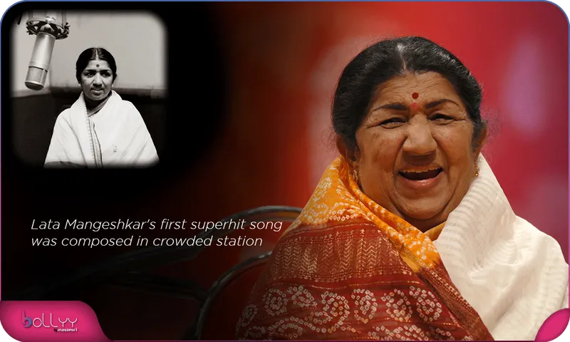Lata Mangeshkar's first superhit song was composed in crowded station