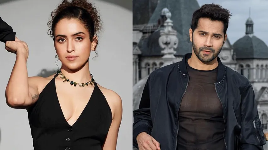 Sanya Malhotra and Varun Dhawan Bond Over Tea on BTS Set