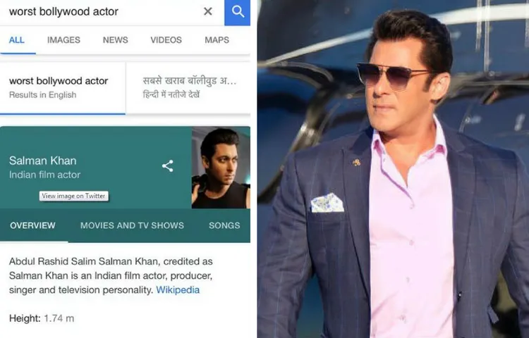 SALMAN KHAN IS WORST ACTOR ACCORDING TO GOOGLE