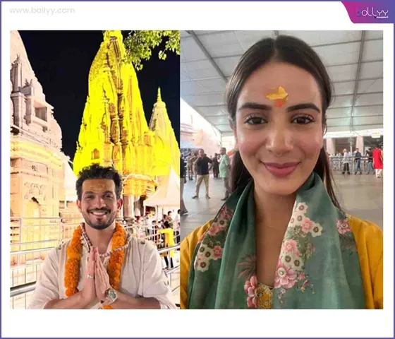 Arjun Bijlani and Nikki Sharma who will be seen essaying the role of Shiv and Shakti in Zee TV's upcoming show Pyaar Ka Pehla Adhyaya Shiv Shakti at Kashi Vishwanath