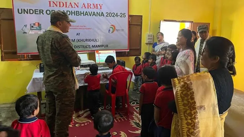 Manipur: Army sets up computer training lab at Imphal West's Keingam