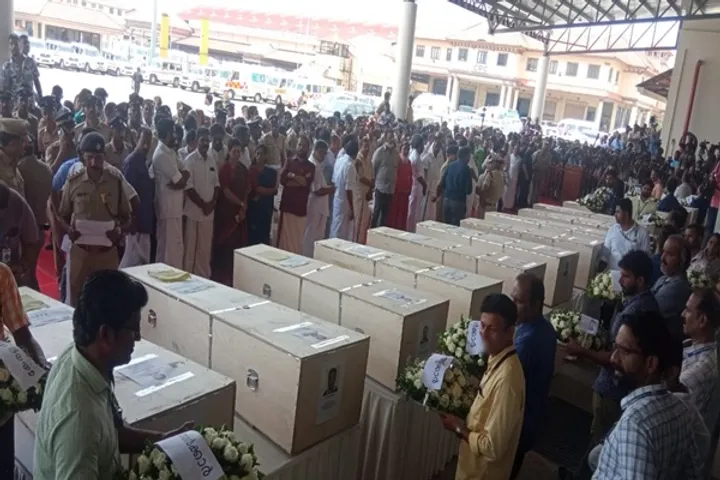 IAF Aircraft carrying the mortal remains of Indians died in Kuwait fire reached Kochi 