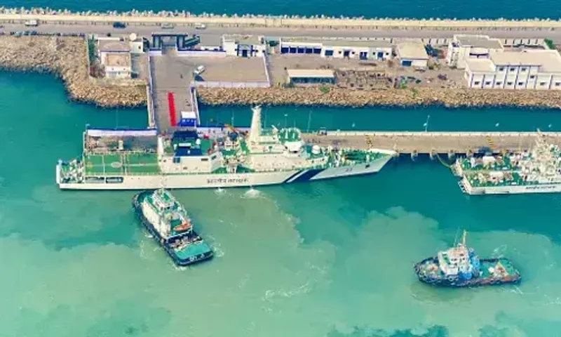 Indian Coast Guard ship 'Sarthak' arrives base port at Porbandar