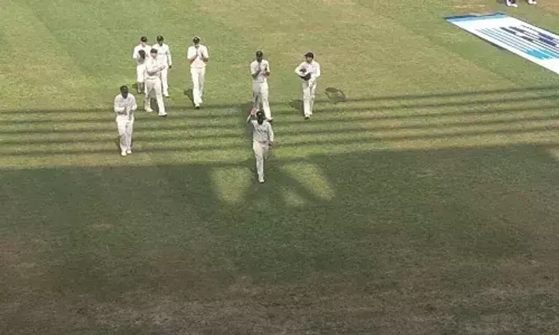 After taking ten wickets, Ajaz Patel receives a standing ovation from the Mumbai audience