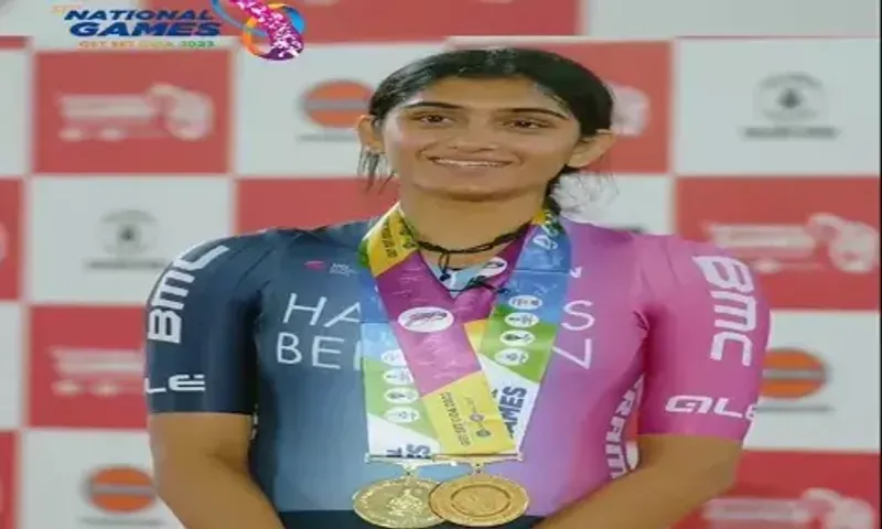 National Games 2023: Meenakshi from Haryana bags two Gold medals in cycling