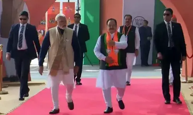 2 national convention of BJP begins with party's office bearers meeting in Delhi, PM Modi attends meeting