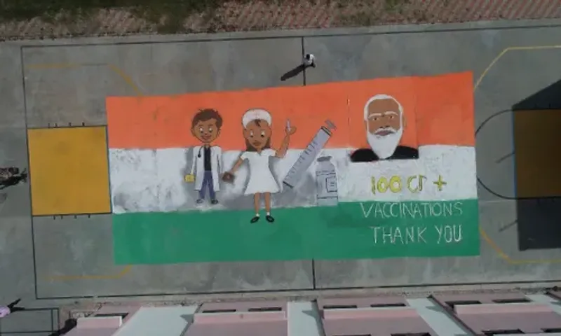 Thank you gesture from Vadodara school to PM Narendra Modi for achieving 100 crore vaccination