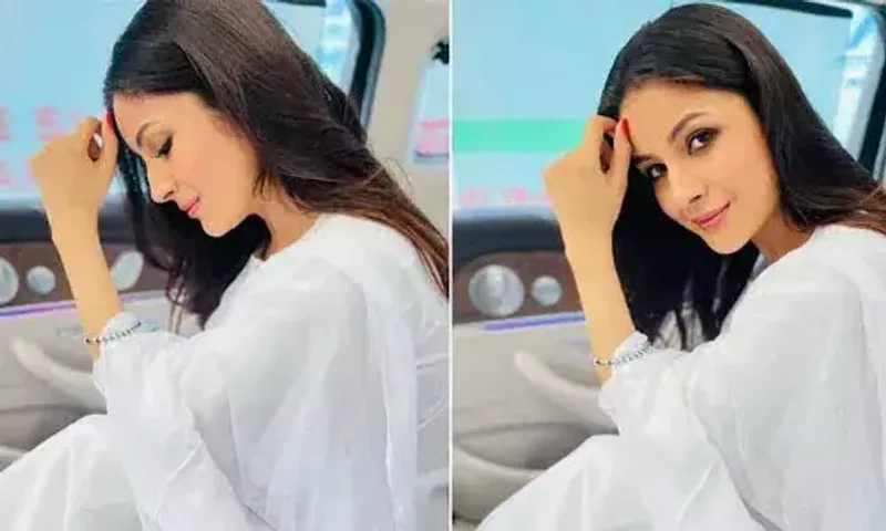 Shehnaaz Gill drops stunning pictures in white salwar suit