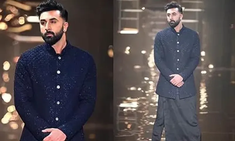 Ranbir Kapoor turns showstopper in lungi pants and bandhgala jacket at Kunal Rawal’s fashion show