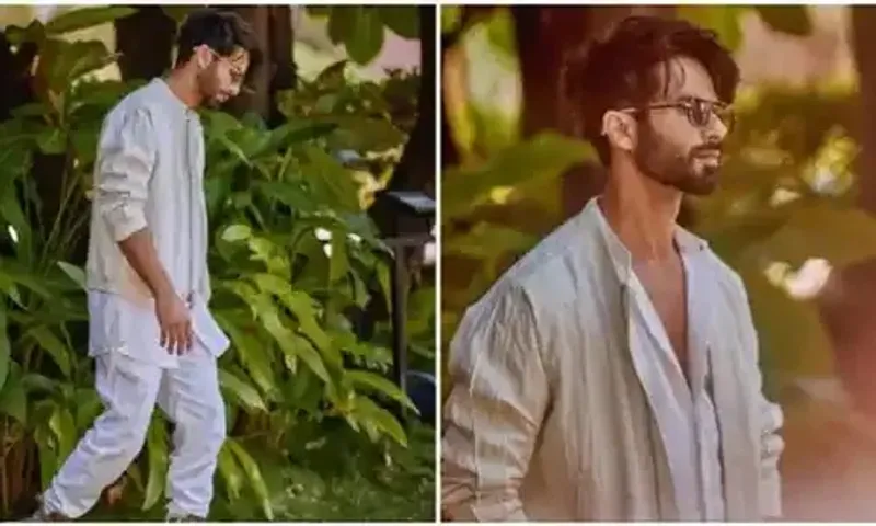 Shahid Kapoor coordinates kurta with bomber jacket, looks super stylish