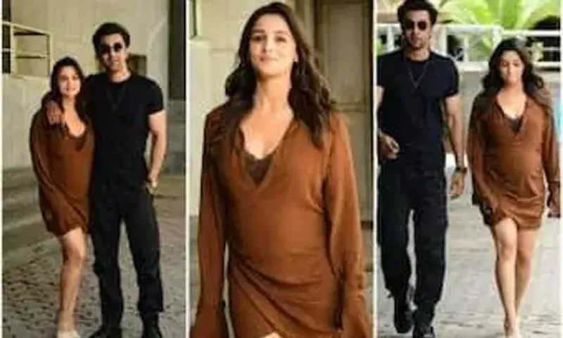 Pregnant Alia Bhatt finally flaunts her BABY BUMP while posing with Hubby Ranbir at Brahmastra event