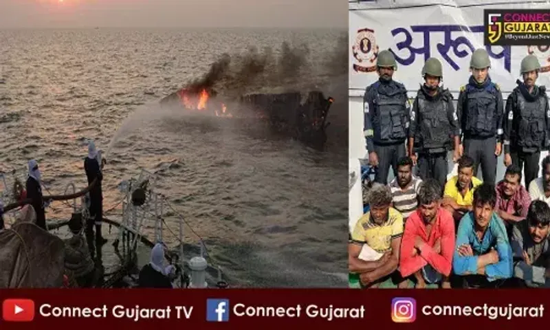 Indian Coast Guard rescues fishermen from burning boat