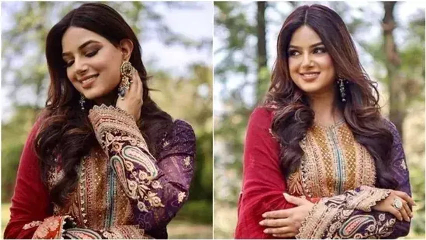 Harnaaz Sandhu embraces ethnic fashion in heavily embroidered suit set for new photoshoot