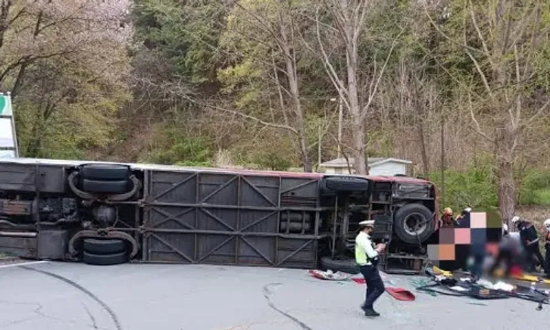 South Korea tour bus crash kills 1 Israeli, 34 people hurt