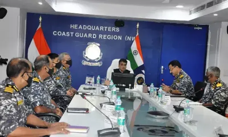 Harsh Sanghavi MoS Home, Gujarat visited Indian Coast Guard Regional Headquarters at Gandhinagar