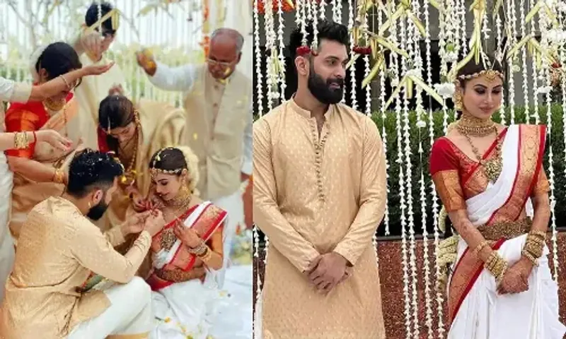 Suraj Nambiar and Mouni Roy tie the wedding knot