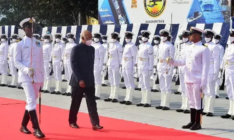 President Kovind reviews Indian Navy's fleet at Vishakhapatnam