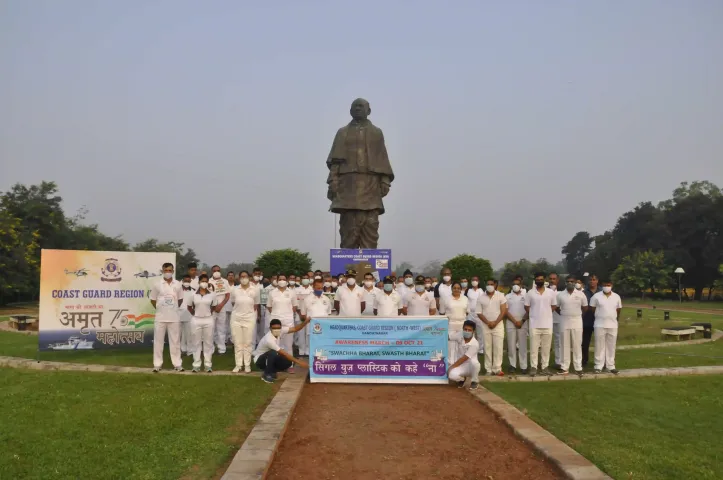 Indian Coast Guard conducts march to spread the message to avoid Single Use Plastic