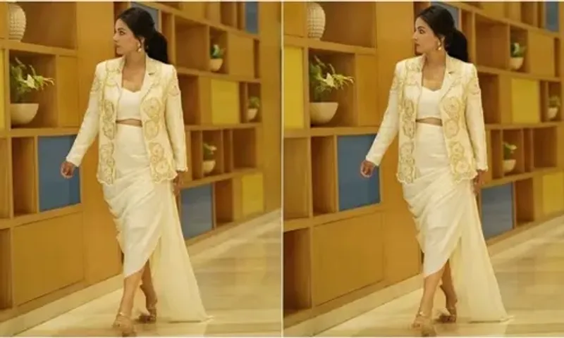 Hina Khan stuns in a dreamy skirt and blazer ensemble