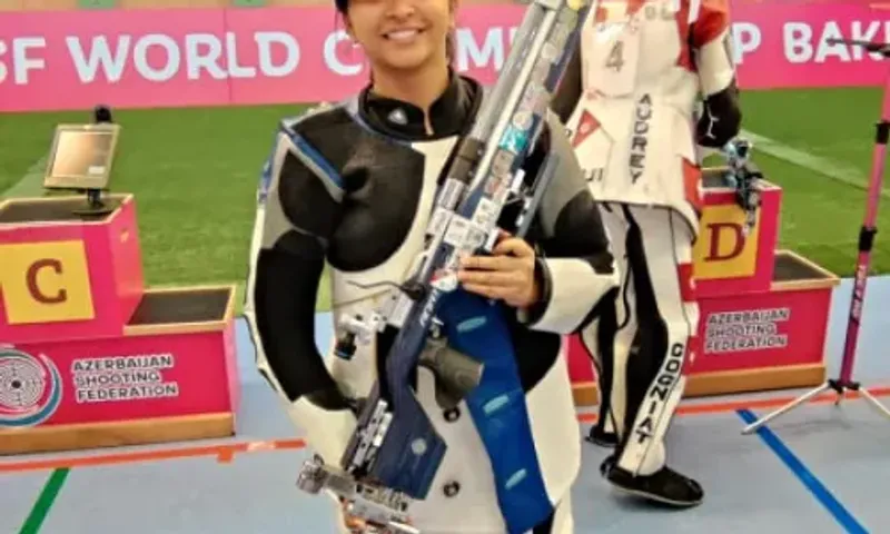 Mehuli Ghosh secures Paris 2024 Olympics berth, finishing third in women’s 10 meter air rifle event at ISSF World Championship 2023 in Baku