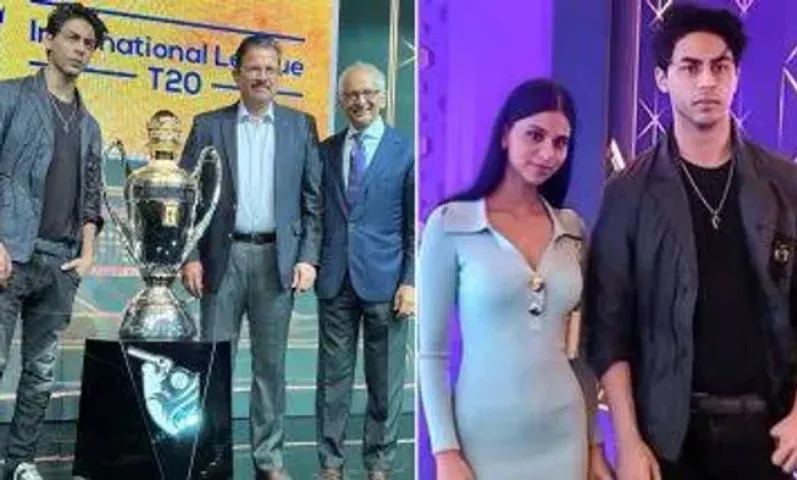 Suhana Khan, Aryan Khan attend International League T20 trophy launch in Dubai