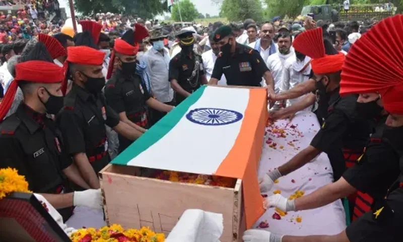 Military honours paid to Army soldiers from Gujarat who attain martyrdom in the line of duty