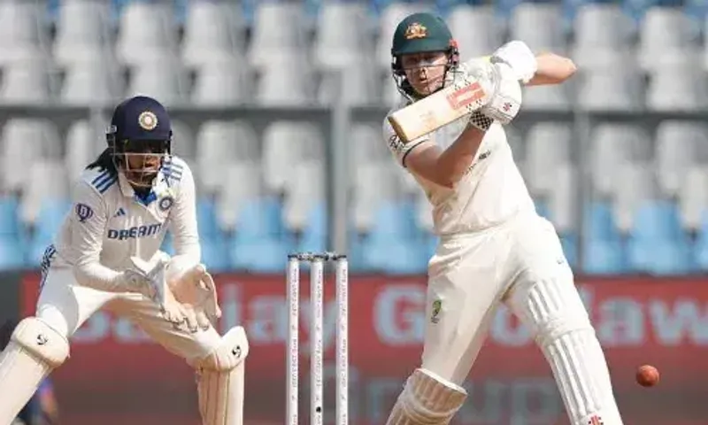Women's Cricket:Test match between India & Australia underway at Wankhede stadium in Mumbai