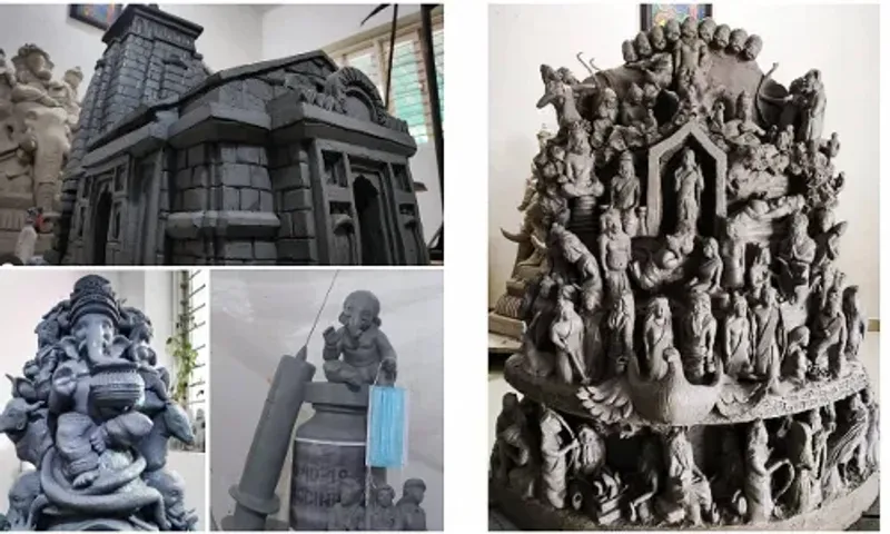 Sculptor from Vadodara made a statue of Ganesha on the theme of vaccination