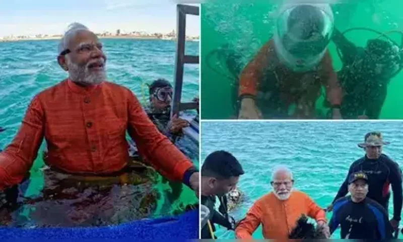 PM Modi dives into sea to perform underwater puja off Dwarka