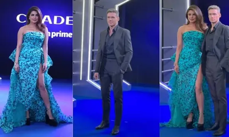 Priyanka Chopra's blue gown for Citadel promotions with Richard Madden