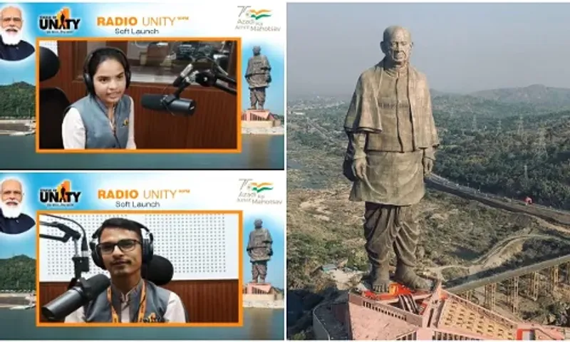 Sanskrit a language of broadcasting by Radio Unity 90 FM at Statue of Unity in Kevadia