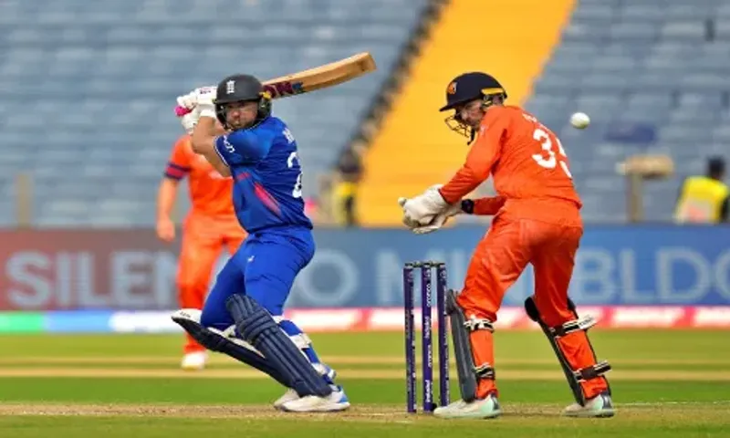 In ICC Cricket World Cup, match between England and Netherlands is underway in Pune
