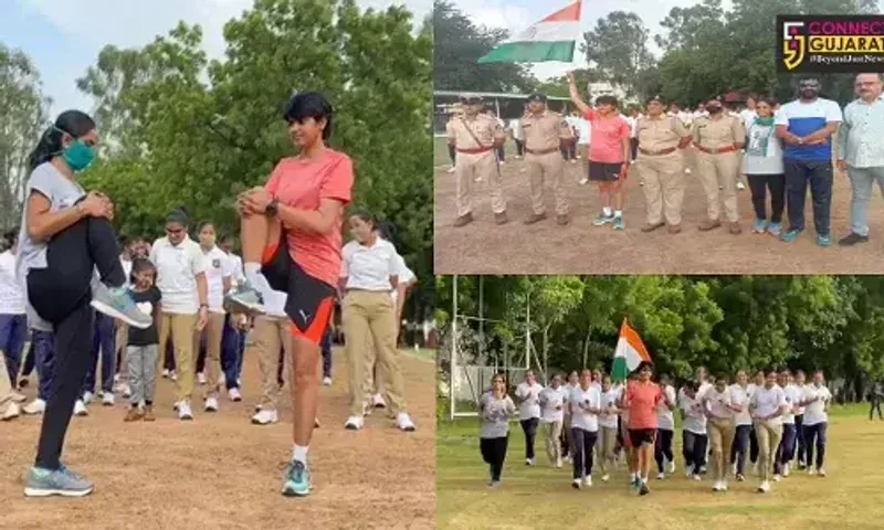 Vadodara girl run non stop as part of 75 years of Independence Day celebration