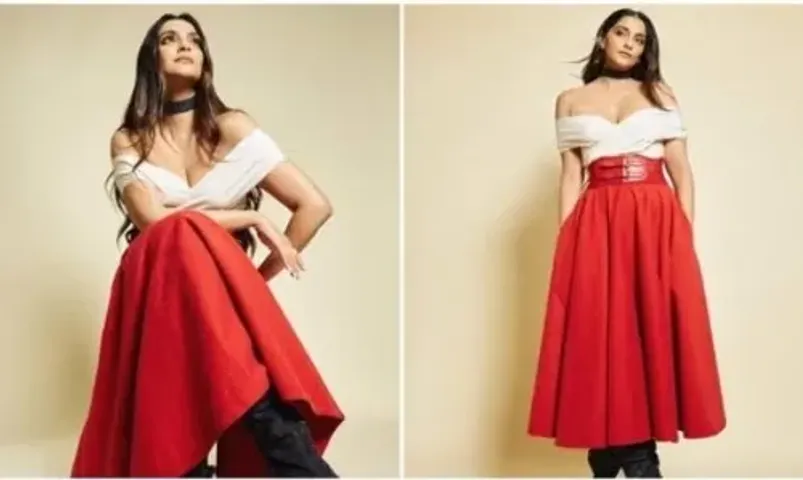 Sonam Kapoor ‘paints the town red’ in a gorgeous ensemble