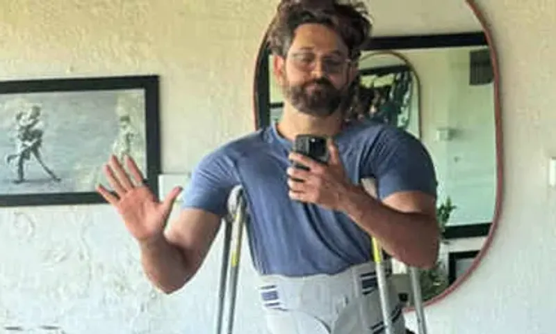 Hrithik Roshan finds strength in vulnerability, shares a picture in crutches post injury