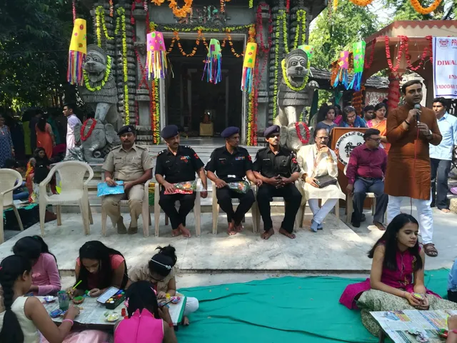 Students of Prince Ashokaraje school showed their respect to soldiers and traffic police