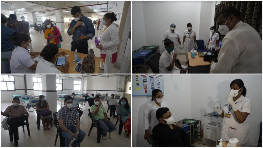 Vaccination of Corona warriors at Gotri Hospital on Tuesday