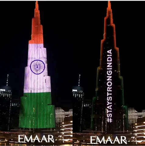 Covid-19: Dubai's Burj Khalifa supports India with national flag display