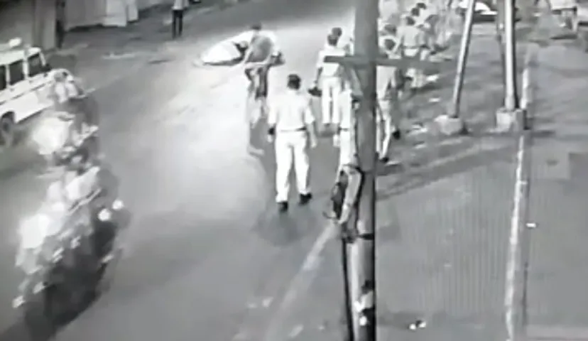 Vadodara police shifted injured youth to hospital after accident with dog in the city area