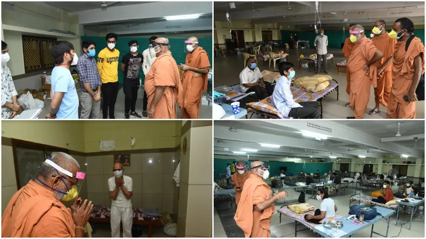 Essential care of corona patients at Swaminarayan temple at Karelibagh in Vadodara