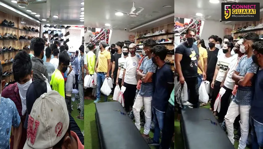 Vadodara police detained shop owner for doing business and violation of covid guidelines