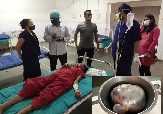 Doctors at Dabhoi government hospital skillfully performed surgery to save the life of a woman