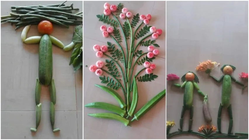 Pragya teacher Radhika Soni made cool artefacts of various vegetables