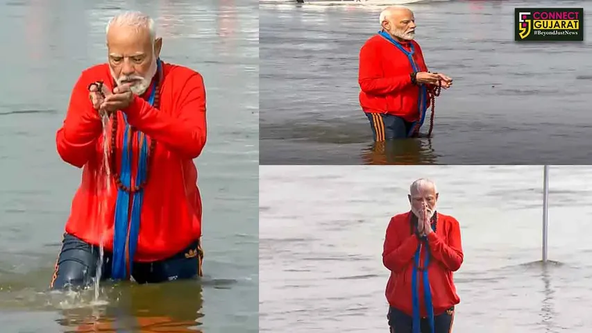 PM Modi takes holy dip at Sangam