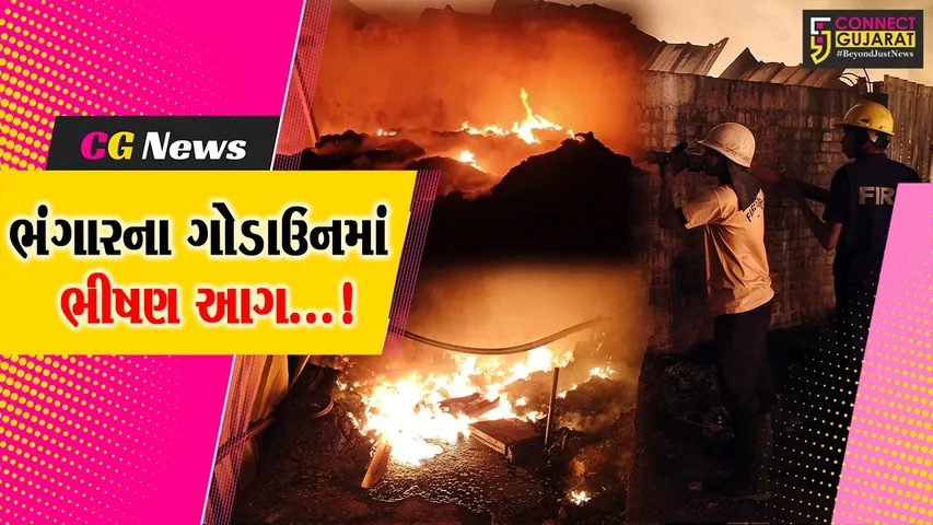 વલસાડ : વાપીમાં સ્ક્રેપ માર્કેટમાં ભીષણ આગ,12 ભંગારના ગોડાઉન આગની ચપેટમાં આવ્યા
