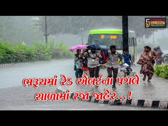 ભરૂચ શહેરમાં ભારે વરસાદને પગલે શાળા કોલેજોમાં રજા જાહેર કરતા શિક્ષણાધિકારી
